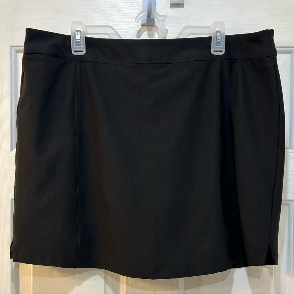 Adidas Pull On Athletic‎ Skort Sz XL Black Shorts Skirt Combo Tennis Pickleball